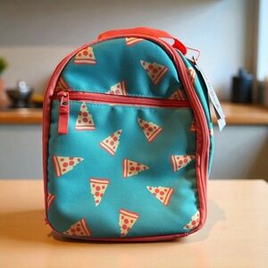 Cat Jack Pizza Print Lunch Bag Insulated Easy Clean BPA Free Kids